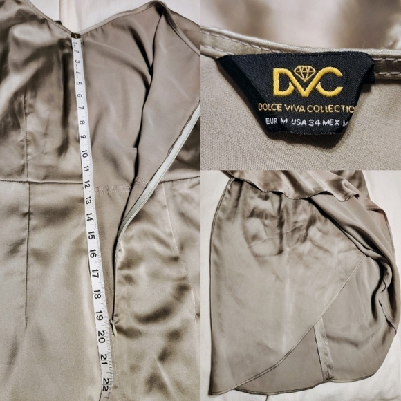 Dolce Viva Green Satin Wrap Dress Sleeveless Medium - Picture 11 of 12